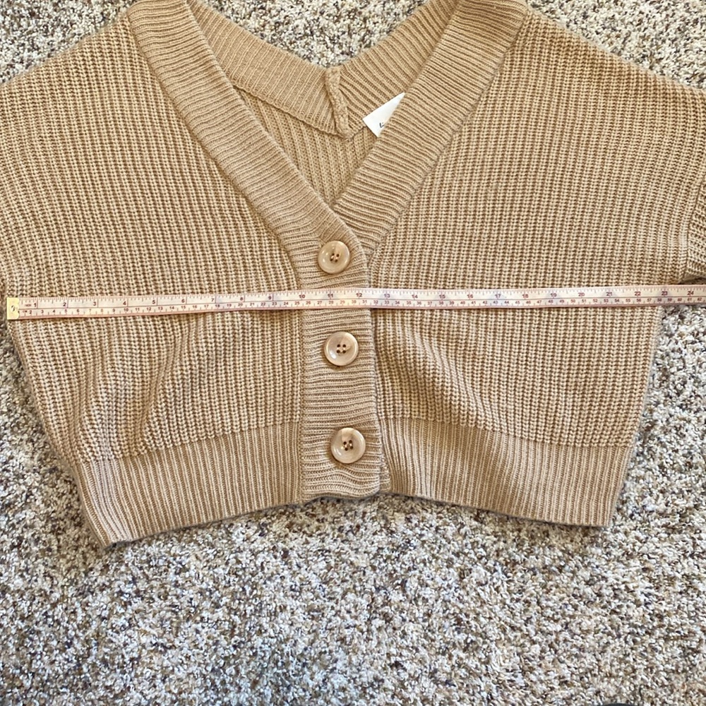 Line & Dot Walnut Ribbed Cardigan - Picture 9 of 10